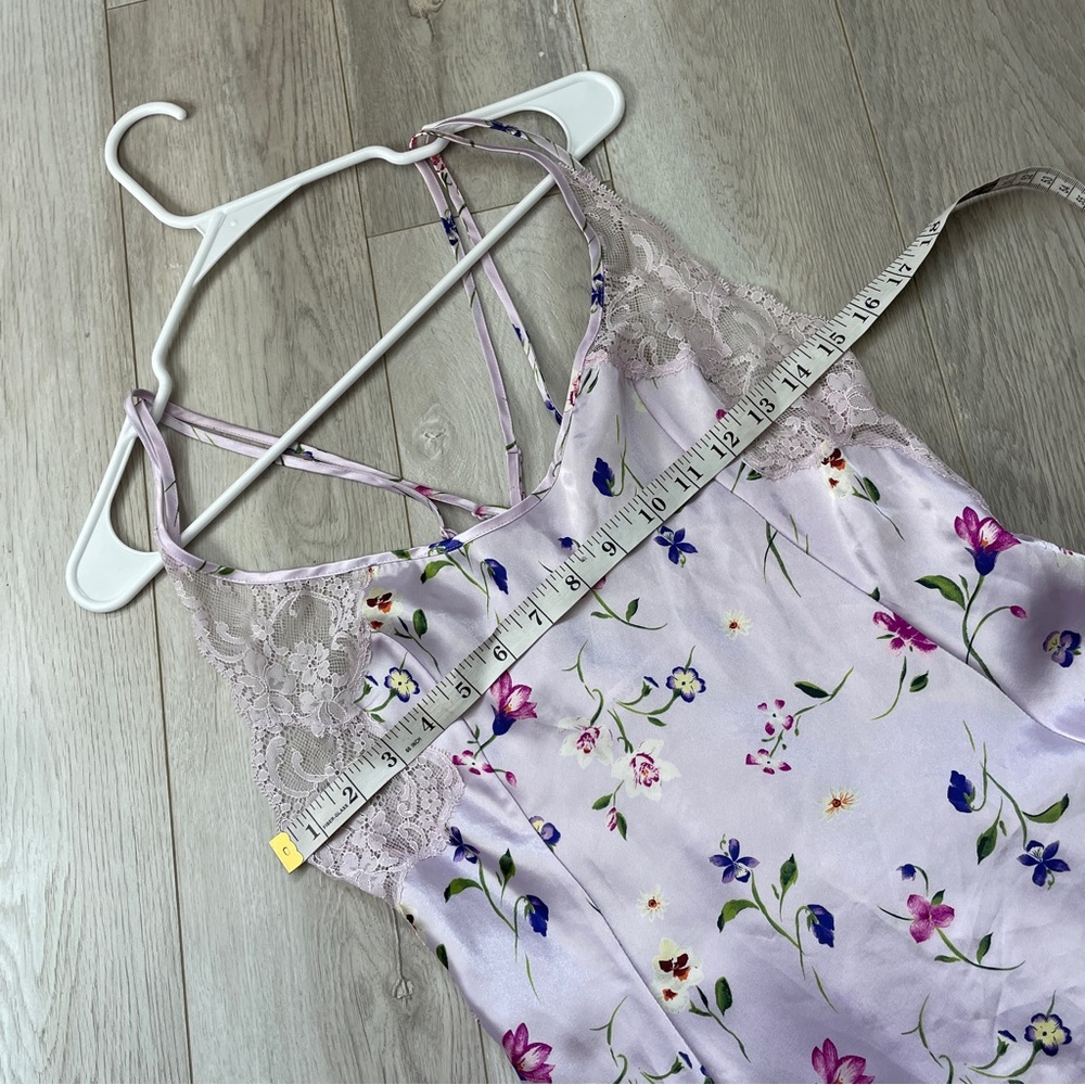 Victorias Secret Dress vintage floral lace slip mini Purple medium y2k femimine - Picture 3 of 5